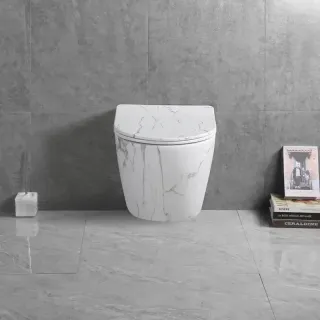 Унитаз подвесной Ceruttispa Sella Aria Tornado CT9532 безободковый белый мрамор матовый